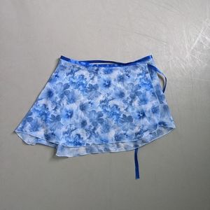 SOLD blue floral wrap skirt